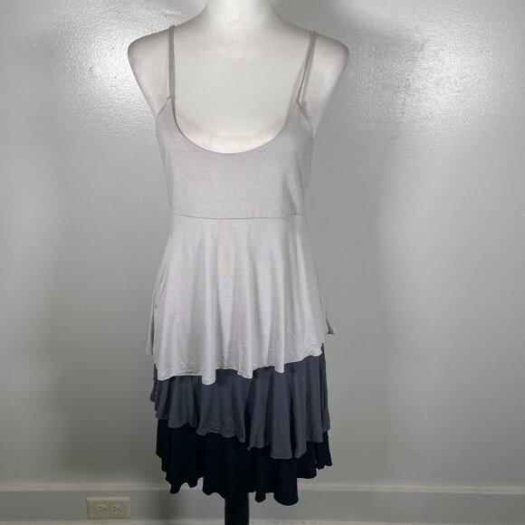 Express Slip Dress Womens Small Multi Colorblock Tiered Ruffle Adjustable Strap - Picture 2 of 15
